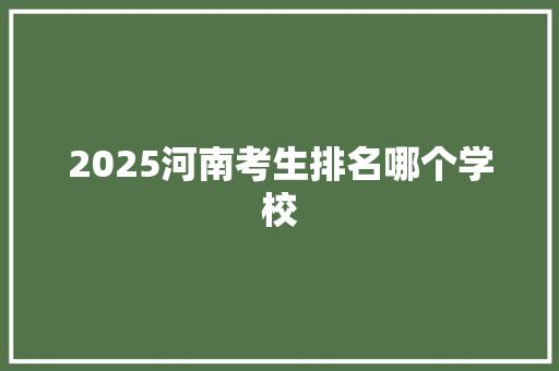 2025河南考生排名哪个学校 职场写作