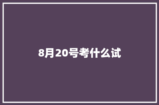 8月20号考什么试