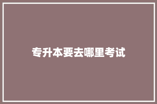 专升本要去哪里考试