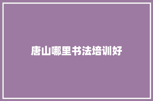 唐山哪里书法培训好