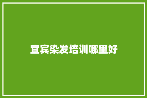 宜宾染发培训哪里好