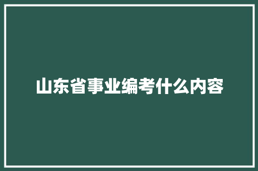 山东省事业编考什么内容