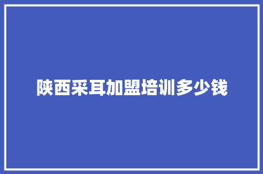 陕西采耳加盟培训多少钱