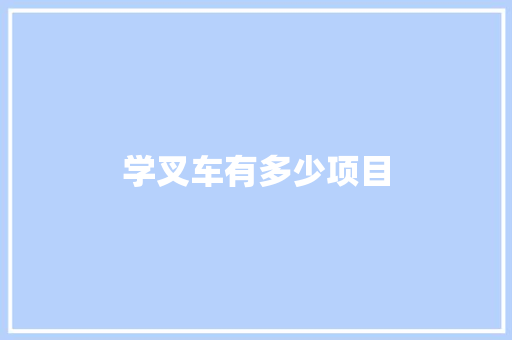学叉车有多少项目