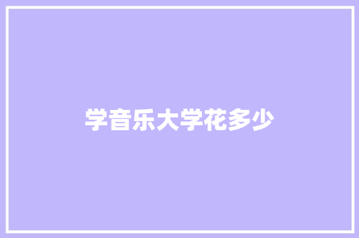 学音乐大学花多少