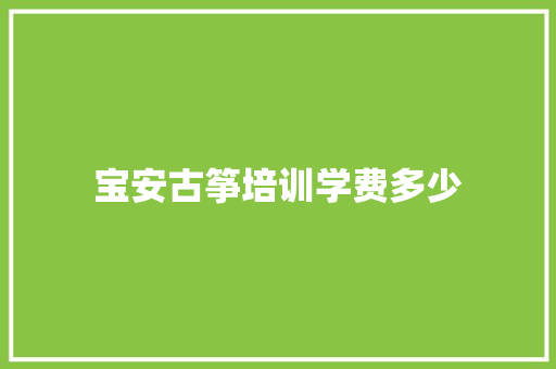 宝安古筝培训学费多少