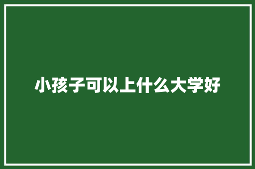 小孩子可以上什么大学好