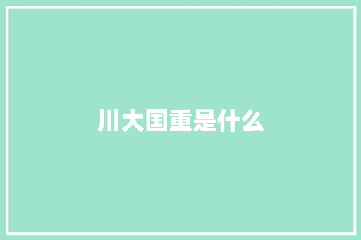 川大国重是什么