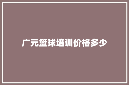 广元篮球培训价格多少