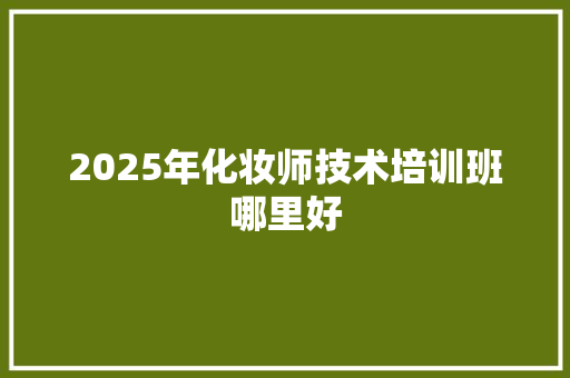 2025年化妆师技术培训班哪里好
