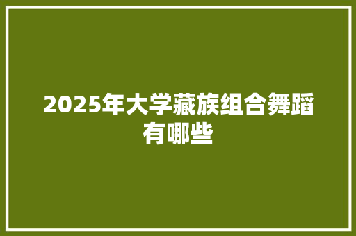 2025年大学藏族组合舞蹈有哪些