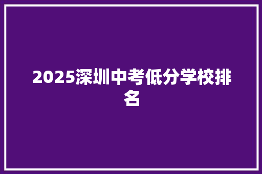 2025深圳中考低分学校排名 诗词应用