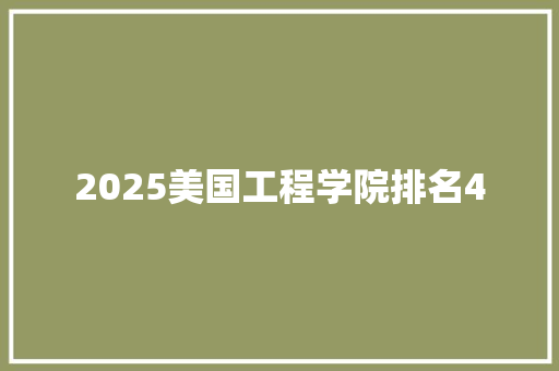 2025美国工程学院排名4