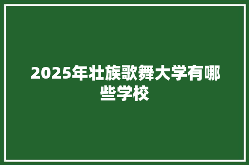 2025年壮族歌舞大学有哪些学校