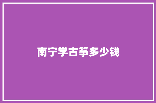 南宁学古筝多少钱
