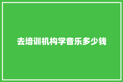 去培训机构学音乐多少钱