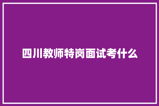 四川教师特岗面试考什么 工作总结