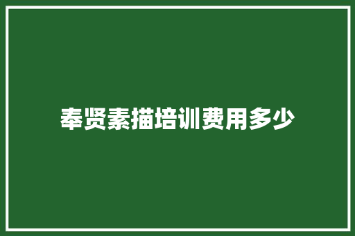 奉贤素描培训费用多少