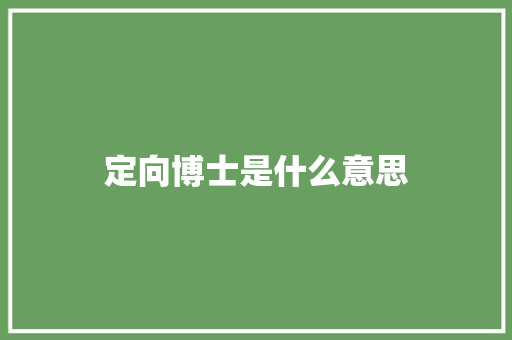 定向博士是什么意思 诗词应用
