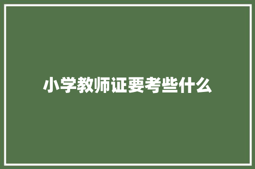 小学教师证要考些什么