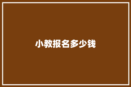 小教报名多少钱