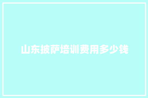 山东披萨培训费用多少钱