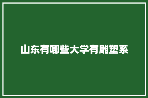山东有哪些大学有雕塑系