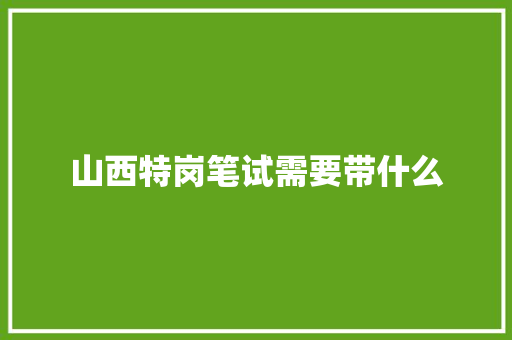 山西特岗笔试需要带什么