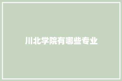 川北学院有哪些专业 工作总结