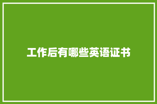 工作后有哪些英语证书