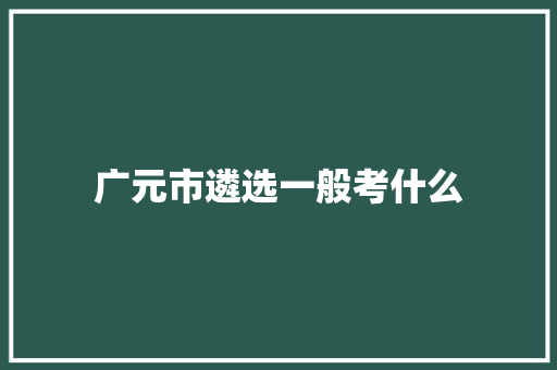广元市遴选一般考什么