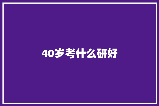 40岁考什么研好 职场写作