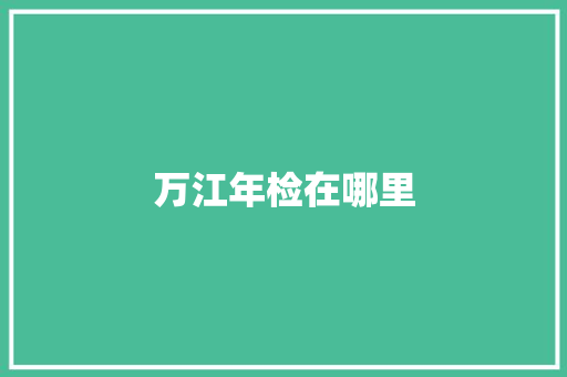 万江年检在哪里