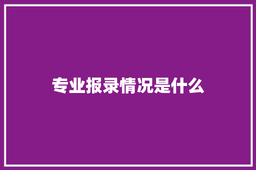 专业报录情况是什么
