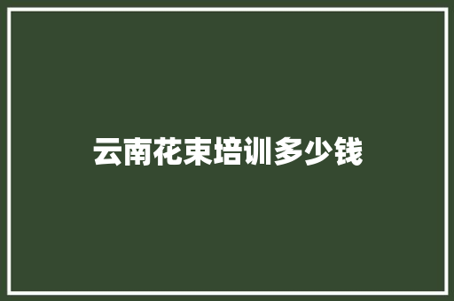 云南花束培训多少钱