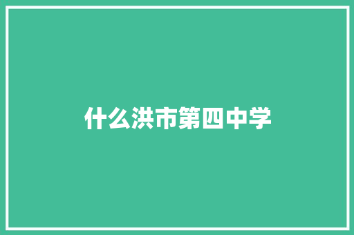 什么洪市第四中学