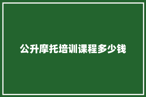 公升摩托培训课程多少钱