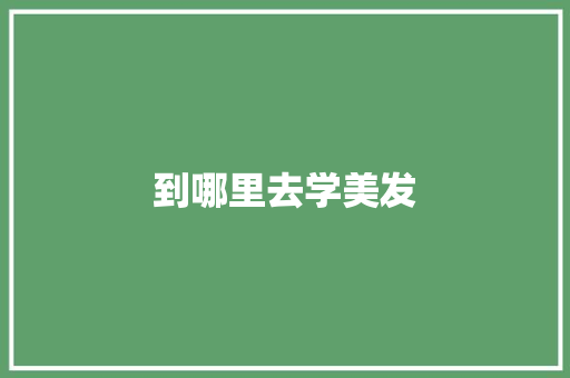 到哪里去学美发