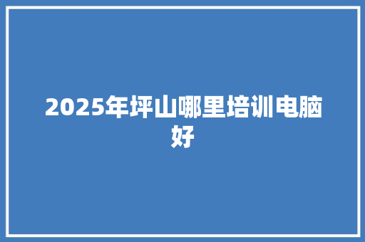 2025年坪山哪里培训电脑好