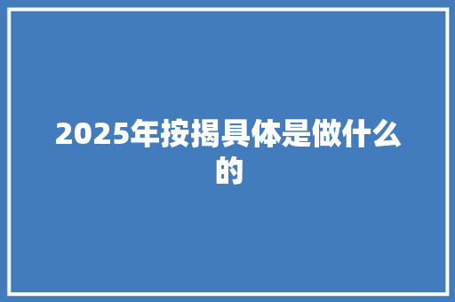 2025年按揭具体是做什么的