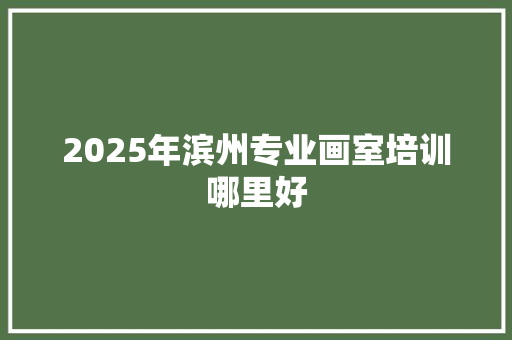 2025年滨州专业画室培训哪里好