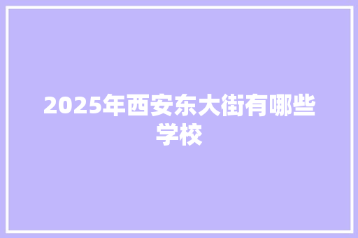 2025年西安东大街有哪些学校