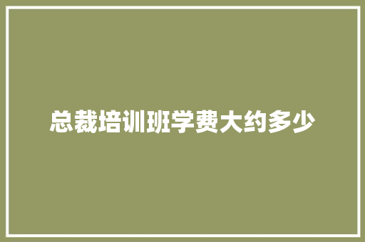 总裁培训班学费大约多少 应用文