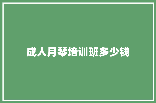 成人月琴培训班多少钱