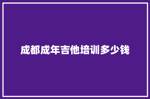 成都成年吉他培训多少钱