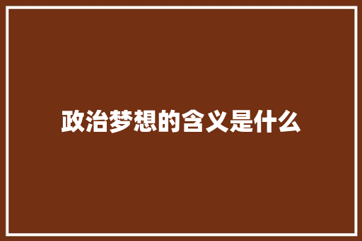 政治梦想的含义是什么