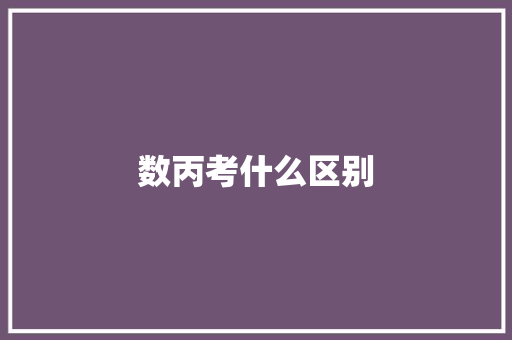 数丙考什么区别