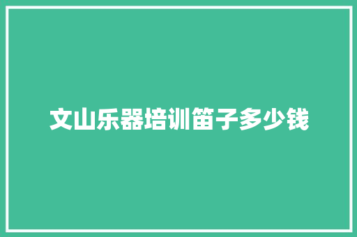 文山乐器培训笛子多少钱