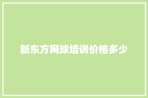 新东方网球培训价格多少