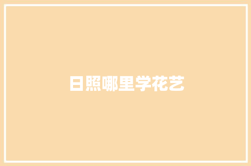日照哪里学花艺